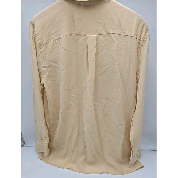 Spartina 449 Honey Wheat Blouse Silk L Quiet Luxury Minimalist Neutral Capsule - Picture 5 of 7